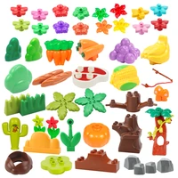 plant series big building blocks flower grass tree fruit adornment accessories compatible scenes assemble toys for kids bricks