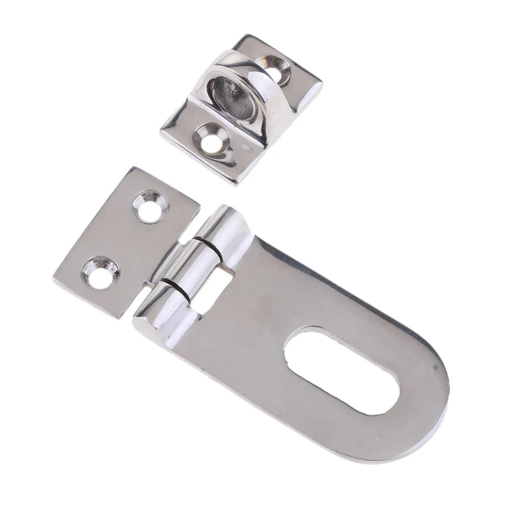 

Stainless Steel Deck Cabin Door Safety Hasp Swivel Lock Hardware, Silver