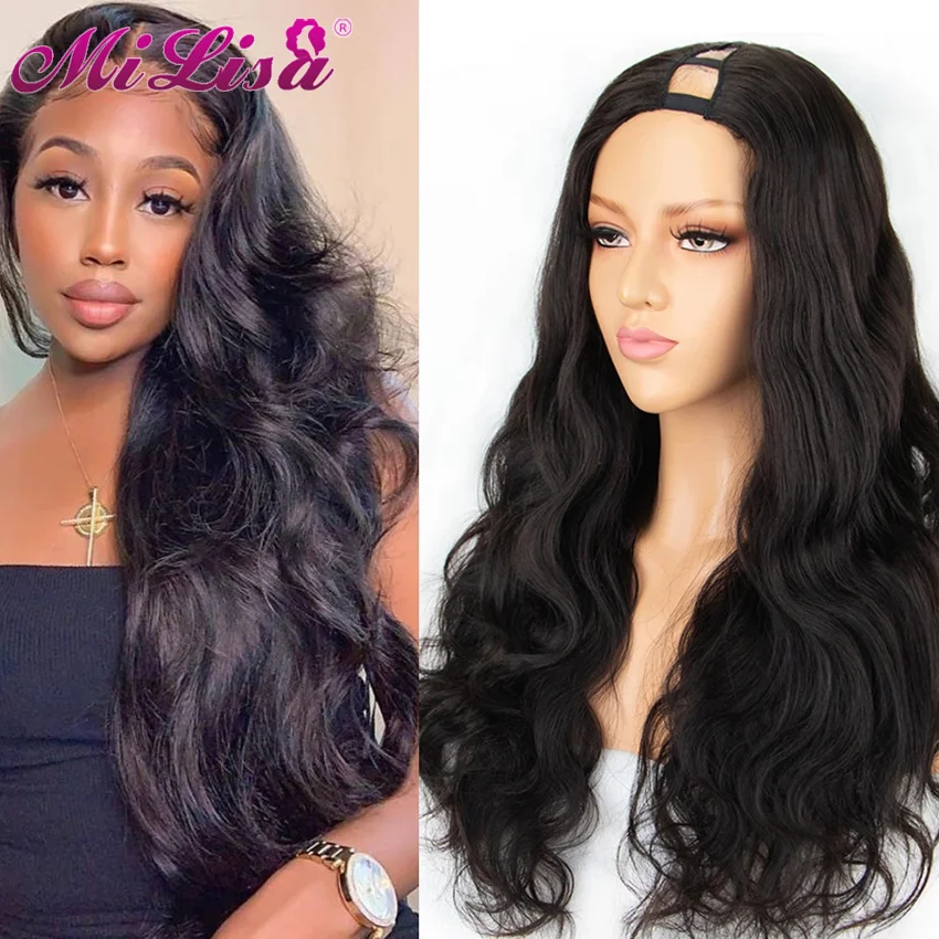 

Indian U Part Wig Human Hair With Clips Body Wave Wigs Remy Hair UPart Human Hair Wig For Black Women Glueless Body Wave Wig