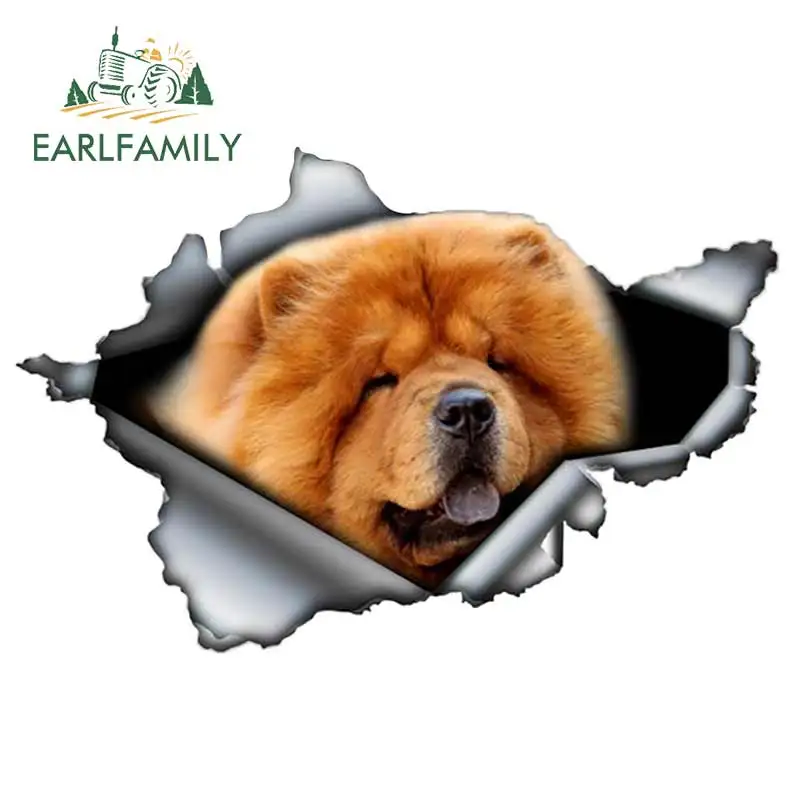 EARLFAMILY 13 см x 8 красная Автомобильная наклейка Chow рваная металлическая
