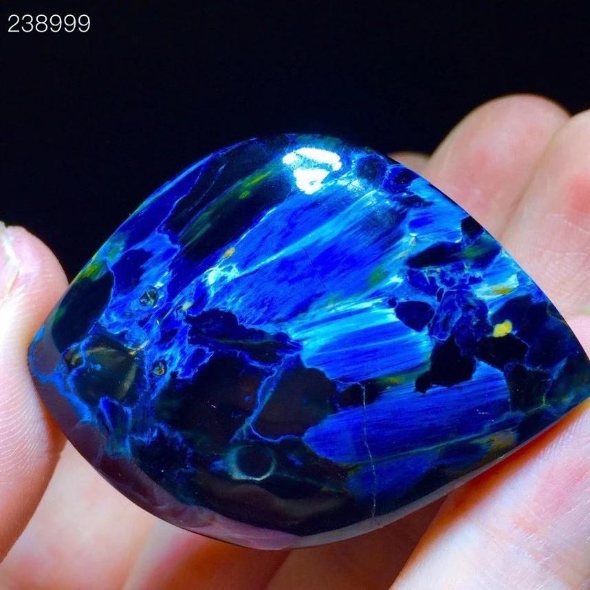 

Genuine Natural Blue Pietersite Gemstone Cat Eye Chatoyant Women Pendant Necklace 45.6/33.2/12.6mm Rare Jewelry AAAAAA