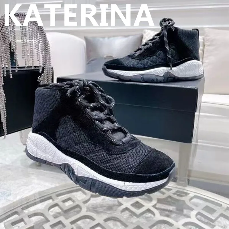 

Кроссовки женские вязаные дышащие, спортивная обувь на массивной подошве, высокие беговые брендовые дизайнерские, разные цвета, Осень-зима