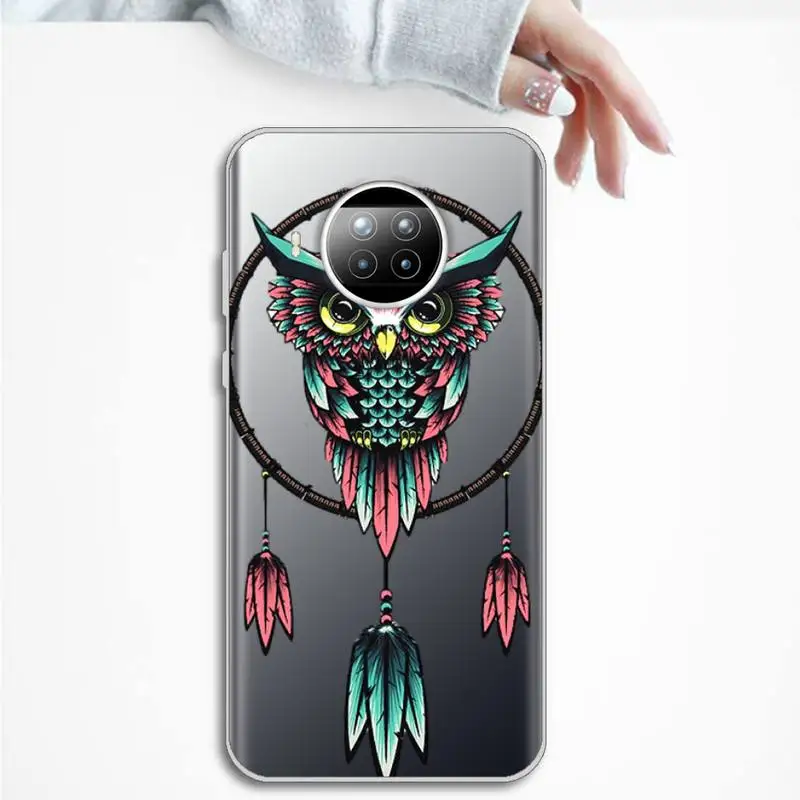 

Animal Owl art cool cute Phone Case Transparent for Xiaomi Redmi note 10 t 8 9 pro lite 11