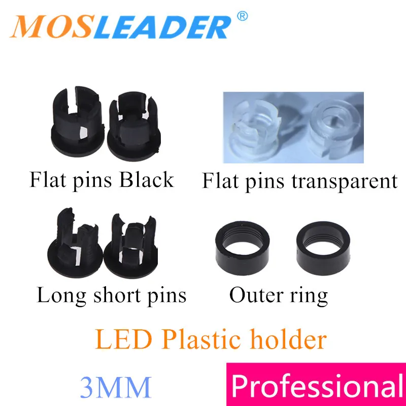 

Mosleader 1000pcs 3MM LED Plastic holder Black Nylon Lamp LED Holder Black Outer rubber ring Circle Plastic LED Clip Holder Case