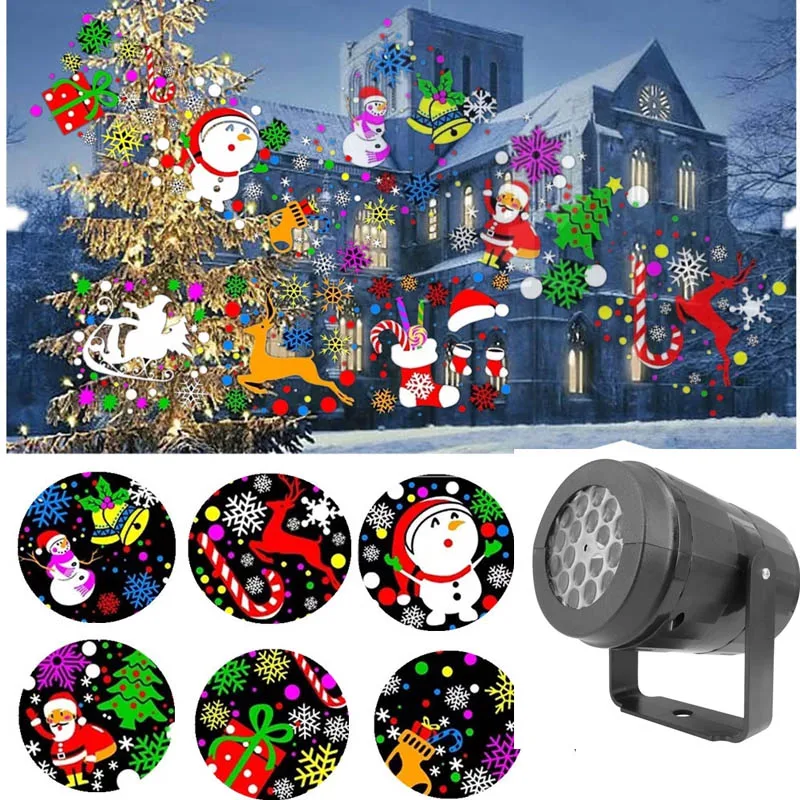 

Светодиодный проектор в виде снежинок, Рождественский, праздничный, домашний, вечерний декор, Ночной светильник, проектор снега, светильник ственское украшение