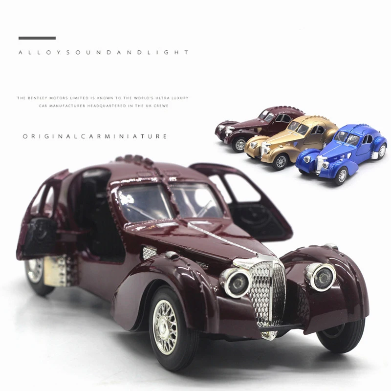 1:28 модель автомобиля сплав Bugatti 57SC Atlantic имитации классических автомобилей