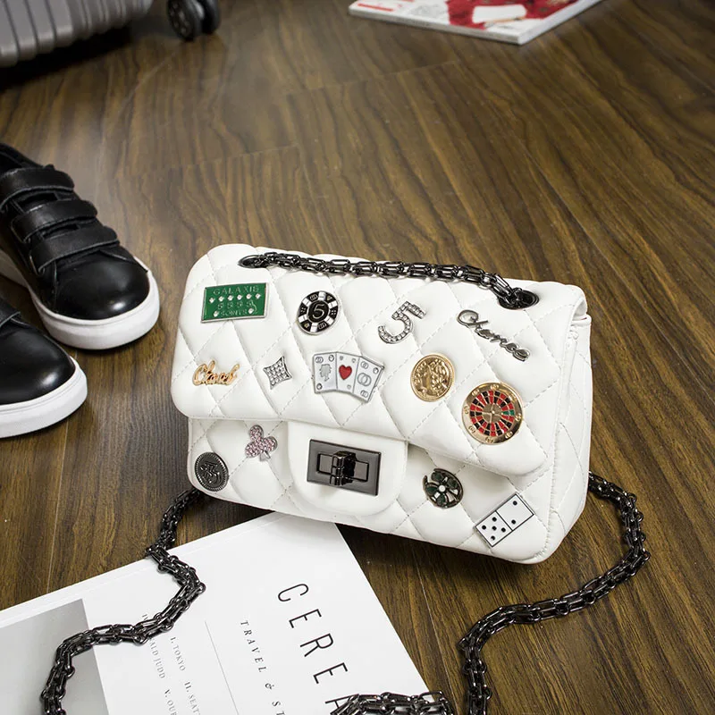 Маленькие сумочки KYYSLO с ромбовидной цепочкой женская сумочка замком Корейская