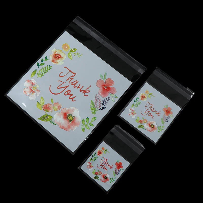 100 шт./лот полиэтиленовые пакеты самоклеящаяся упаковочная сумка для свадьбы