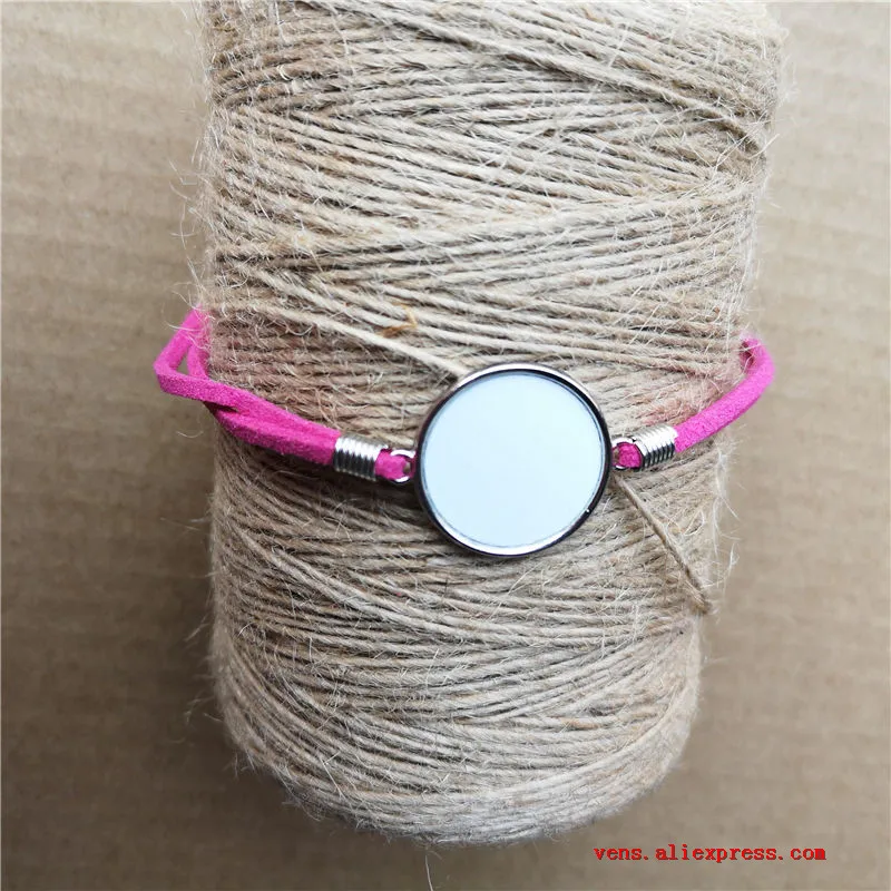 silver-rose red Сублимационные пустые браслеты для женщин, модные, с горячей печатью, веревочный браслет, diy расходные материалы, 6 цветов, 20 шт./лот - Окраска металла: silver-rose red