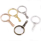 20 шт.лот брелок для ключей (размер кольца 25 мм) модное Золотое родиевое серебряное покрытие 50 мм Длинный круглый брелок для ключей