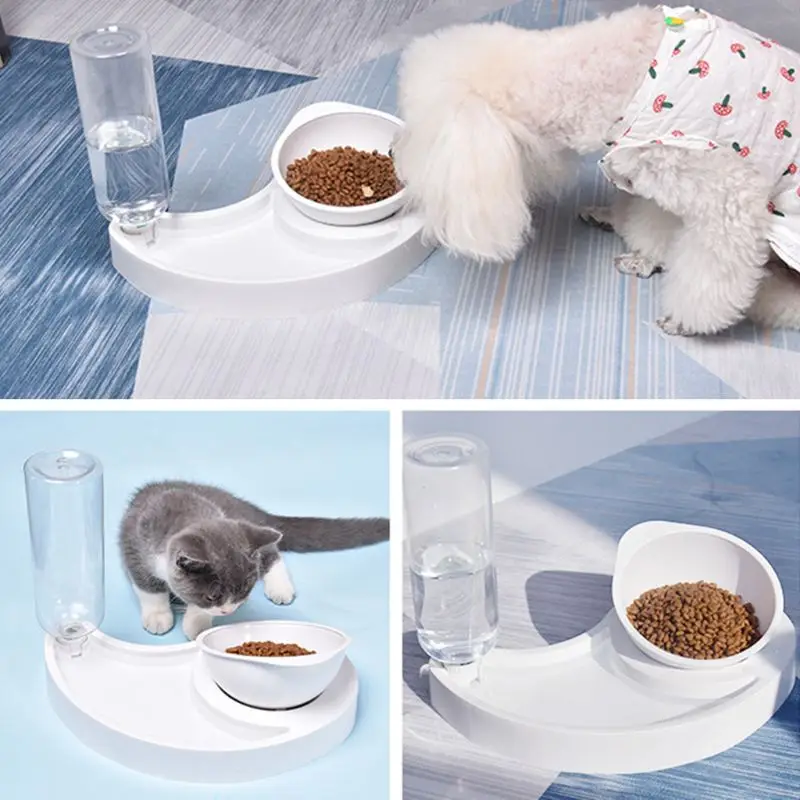 

Feeder Bowl Water Food Bowl Set No-Spill Pet Dog Automatic Water Dispenser
