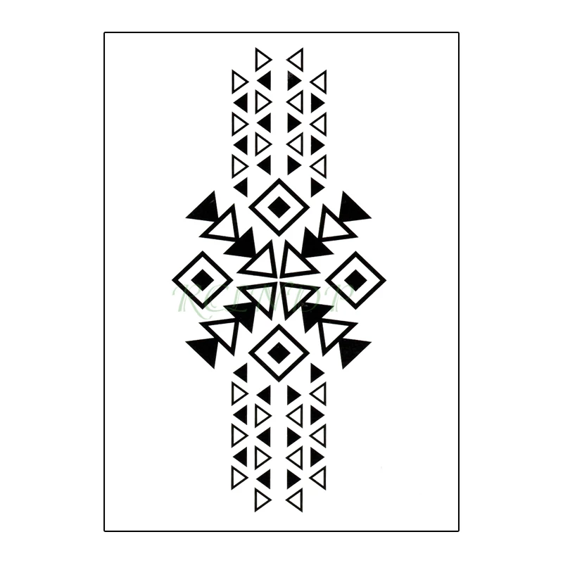 Водонепроницаемая Временная тату-наклейка треугольный геометрический рисунок