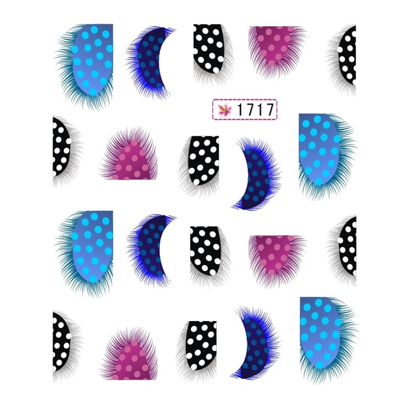 1 шт Красочный дизайн наклейки Вода Передача Nail Art Советы перо надписи Украшение