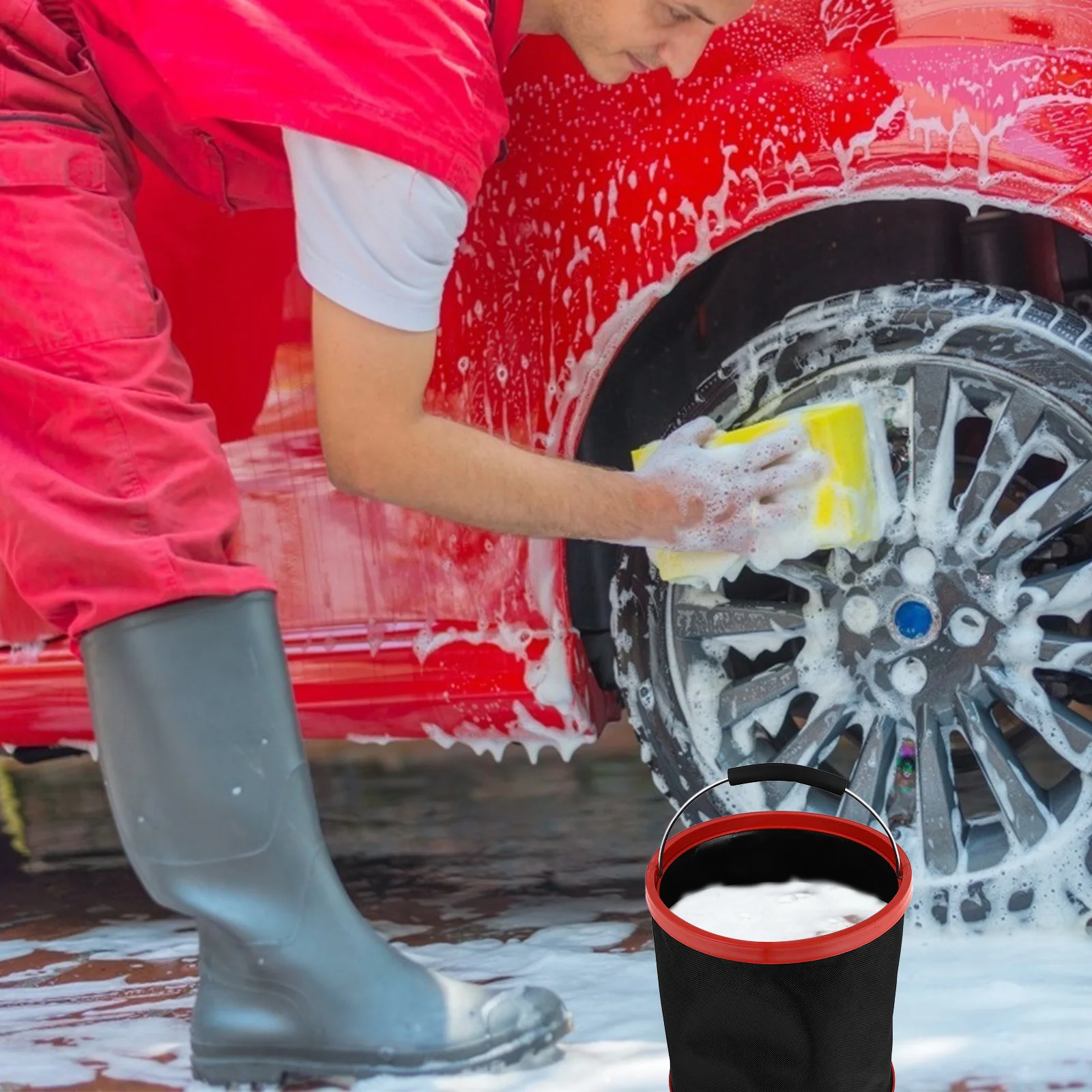 

12L Collapsible Bucket Portable Wash Basin Durable Water Container for Outdoor