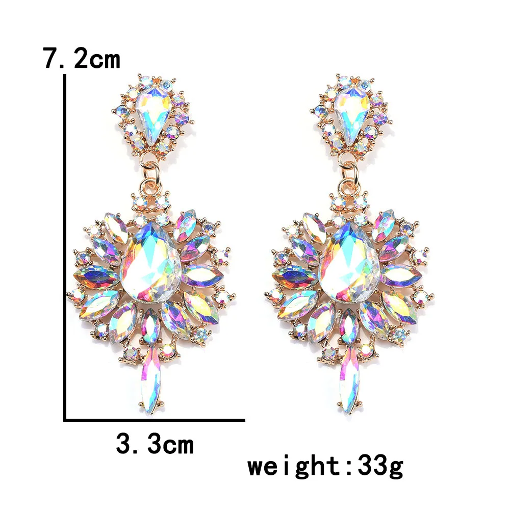 Роскошные висячие серьги с кристаллами для женщин в стиле барокко Стразы