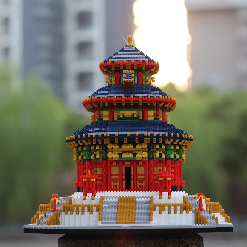 YZ Architecture Taj Mahal Castle Pisa Louvre Museum Leaning Tower Khalifa Bridge Diamond Building Small Blocks Toy no Box | Игрушки и
