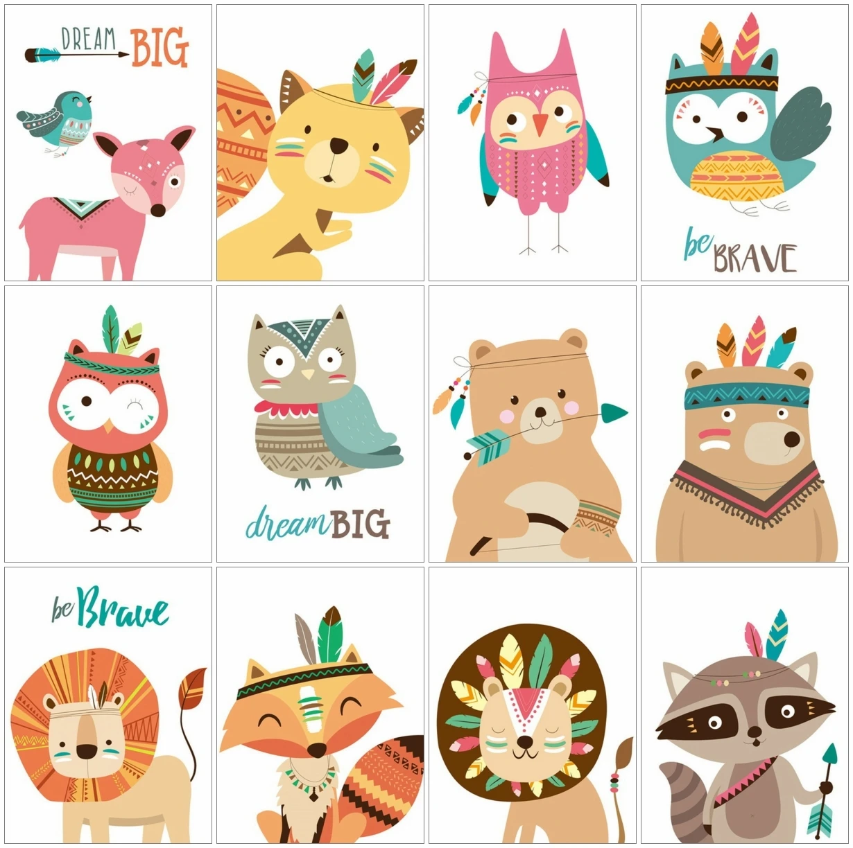 

AZQSD Алмазная вышивка лиса Сова медведь мозаика полная квадратная вышивка Стразы алмазная живопись мультфильм животные домашний декор