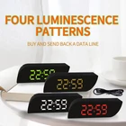 Часы-Будильник с 3D зеркальным повтором, цифровые, деревянные, электронные, настольные, с электронным дисплеем, украшение для дома часы