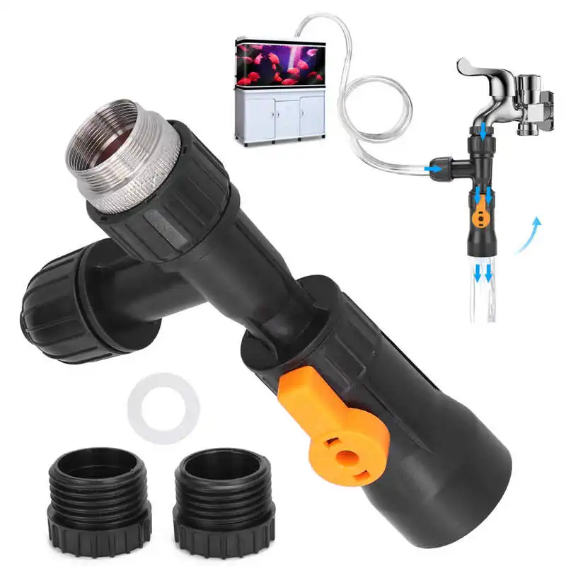 

Aquarium Fish Tank Water Changer Replacement Faucet Nozzles Pump with 2 Faucet Adapters Fish Supplies