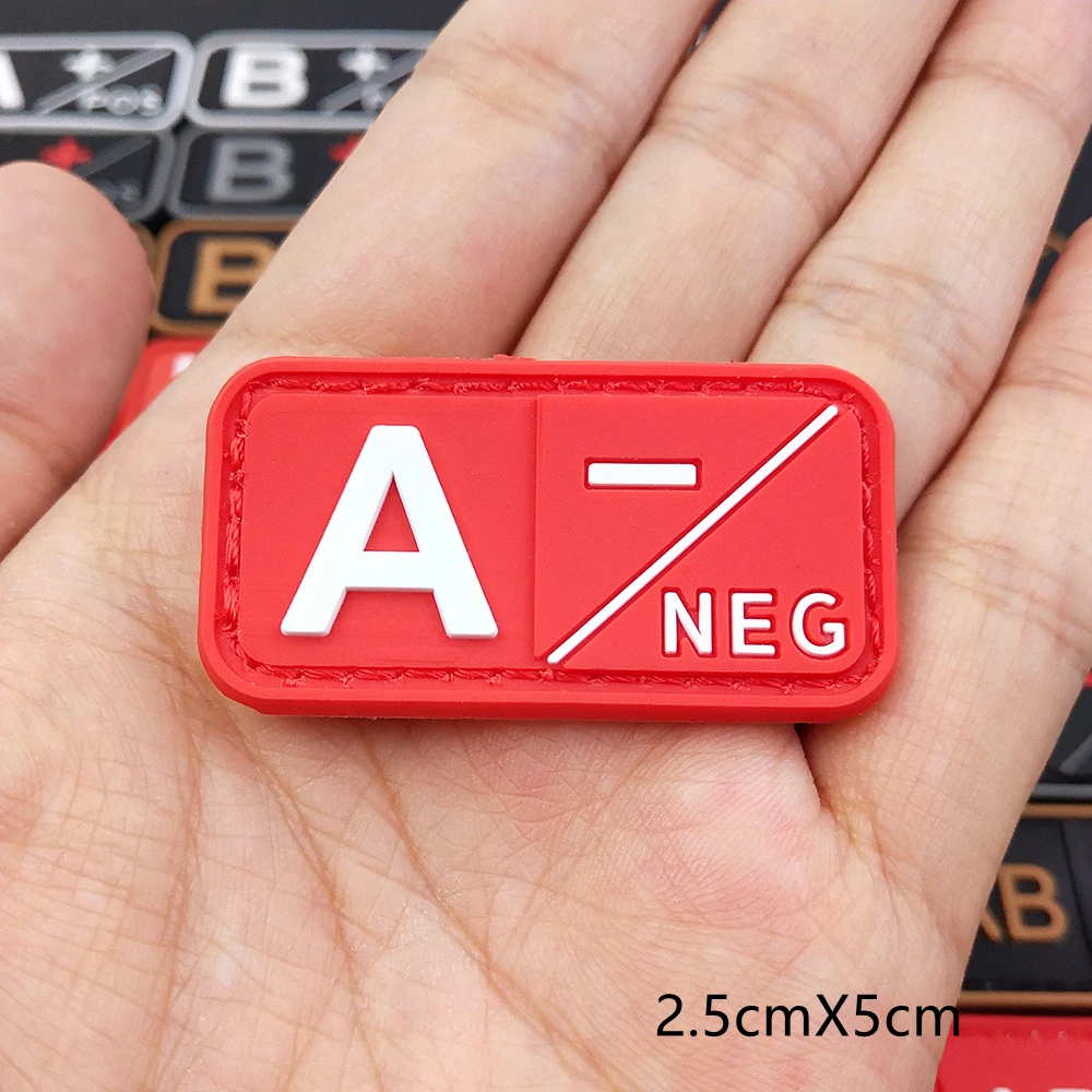1 шт. положительные нашивки типа крови липучка для одежды ПВХ резиновые значки