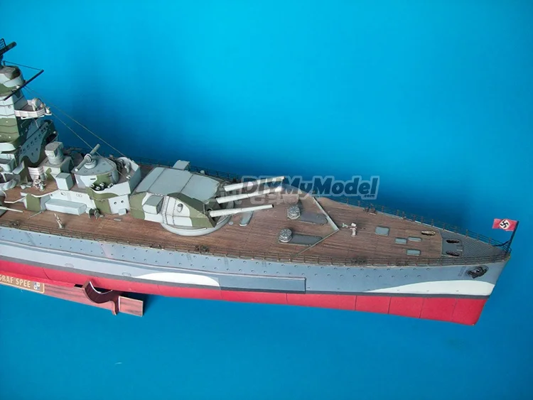 DIYMyModeI-rompecabezas de pel&iacute;cula hecho a mano, modelo de papel de battleship grafspe 1:200-4