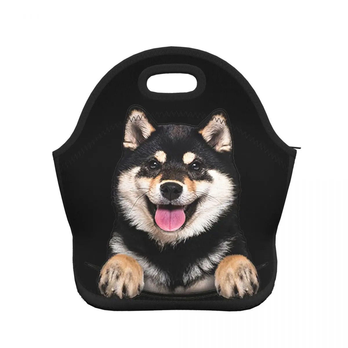 3D яркие принты в виде собак мешки для обеда с Неопреновая ткань Для женщин бизнес