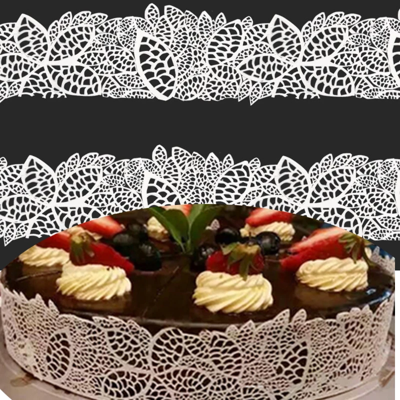 Силиконовый кружевной коврик с большим рисунком цветов Листьев для торта