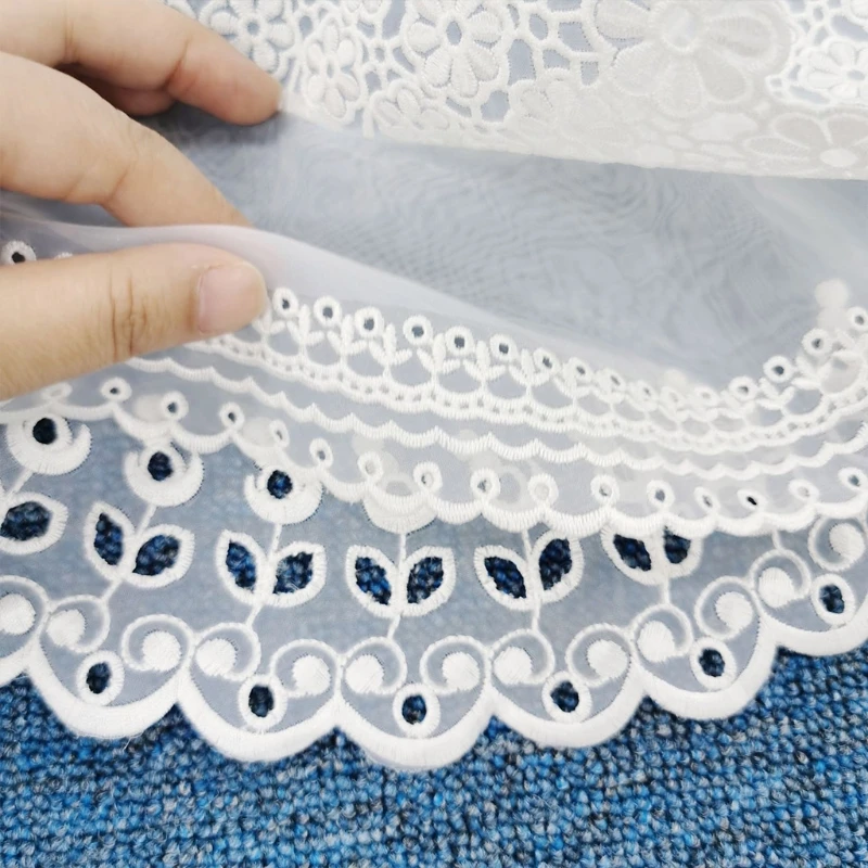 

Fashion Women Lace False Collar Multilayer Hollow Flower False Collar Tie Summer Accessories Exquisite Decoration D0LF