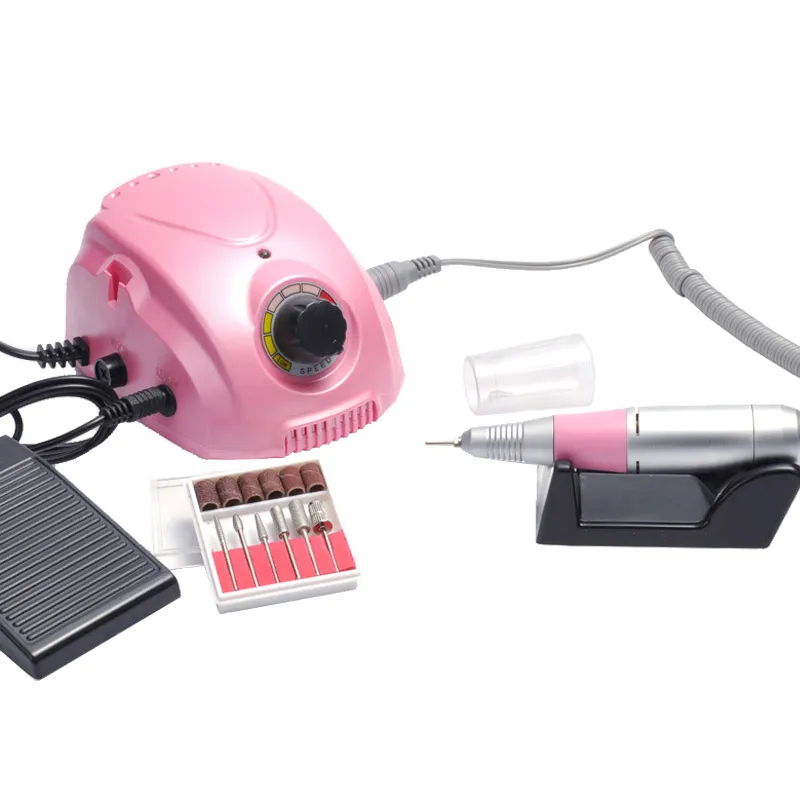 Черный Электрический Фрезер для ногтей сверлильный станок светодиодные полосы