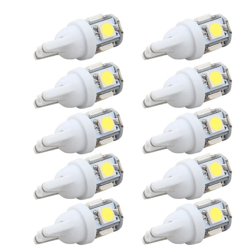 10 шт. T10 W5W светодиодный лампы 5 SMD Белый свет для Ford Explorer экспедиции EVOS начать C MAX S B