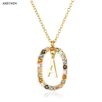 andywen 925 sterling silver gold letters a z initial m s c k alphabet pendente long chain necklace say my name fine jewelry