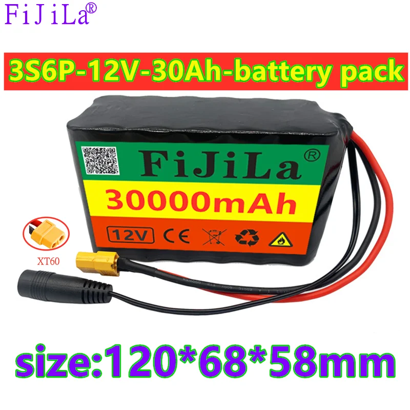 

18650 lithium battery with 12.6V and 3a chargers, new mode, 30ah, 3s6p, BMS, high current integrated 30ah, for spray