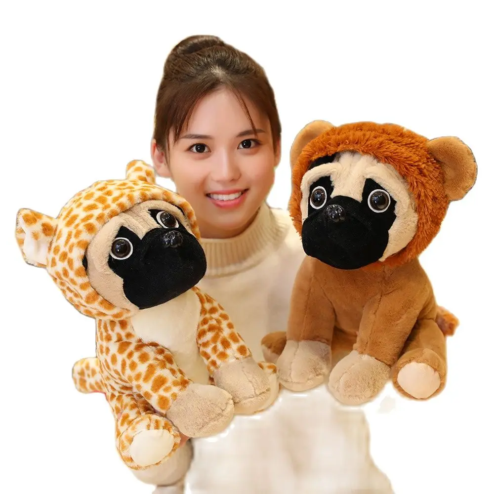 

Милая собака мопса, 20/35 см, собаки, косплей, динозавр, кролик, слон, Лев, овечка, леопары, мягкие куклы, подарки на день рождения и Рождество для...