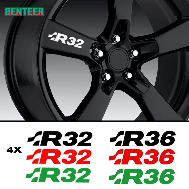 

4pcs Car Wheels Rims sticker For Volkswagen R32 R36