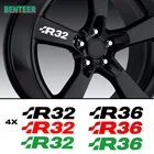 4 наклейки на автомобильные диски для Volkswagen R32 R36