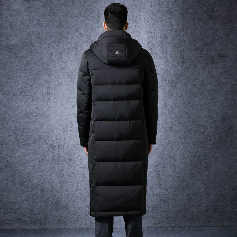 Мужская длинная куртка Boollili на утином пуху мужское зимнее пальто толстые деловые