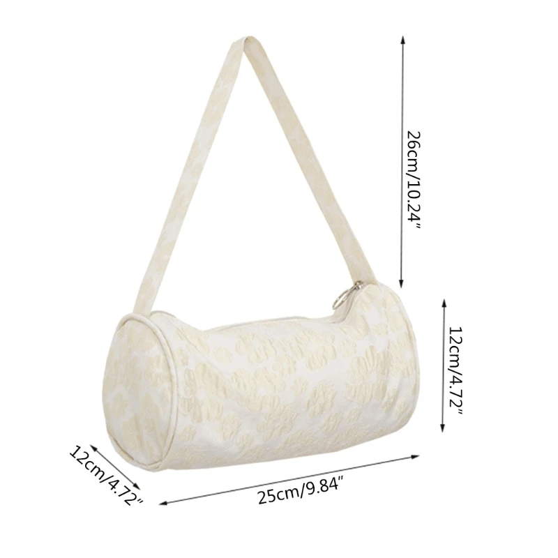 

Fashion Shoulder Bag Canvas Purses Retro Knitted Flower Underarm Handbag