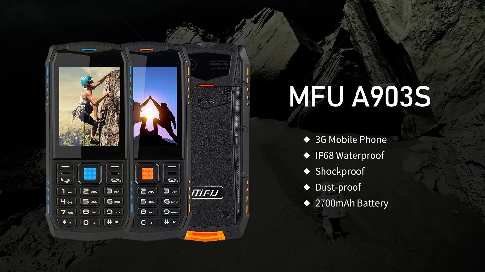 Водонепроницаемые противоударные мобильные телефоны MFU A903S 3g IP68 2," 2700 мАч двойная камера Две sim-карты FM фонарик GPRS SOS сотовые телефоны