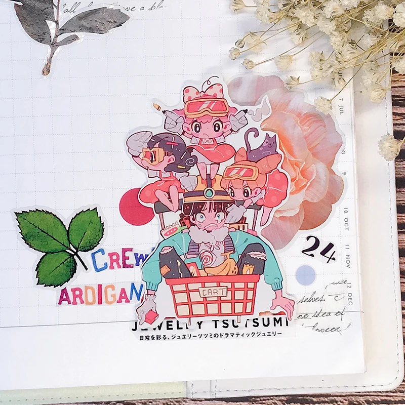 12 шт. стикеры в стиле японского аниме для девочек счетов на холодильник чемодан