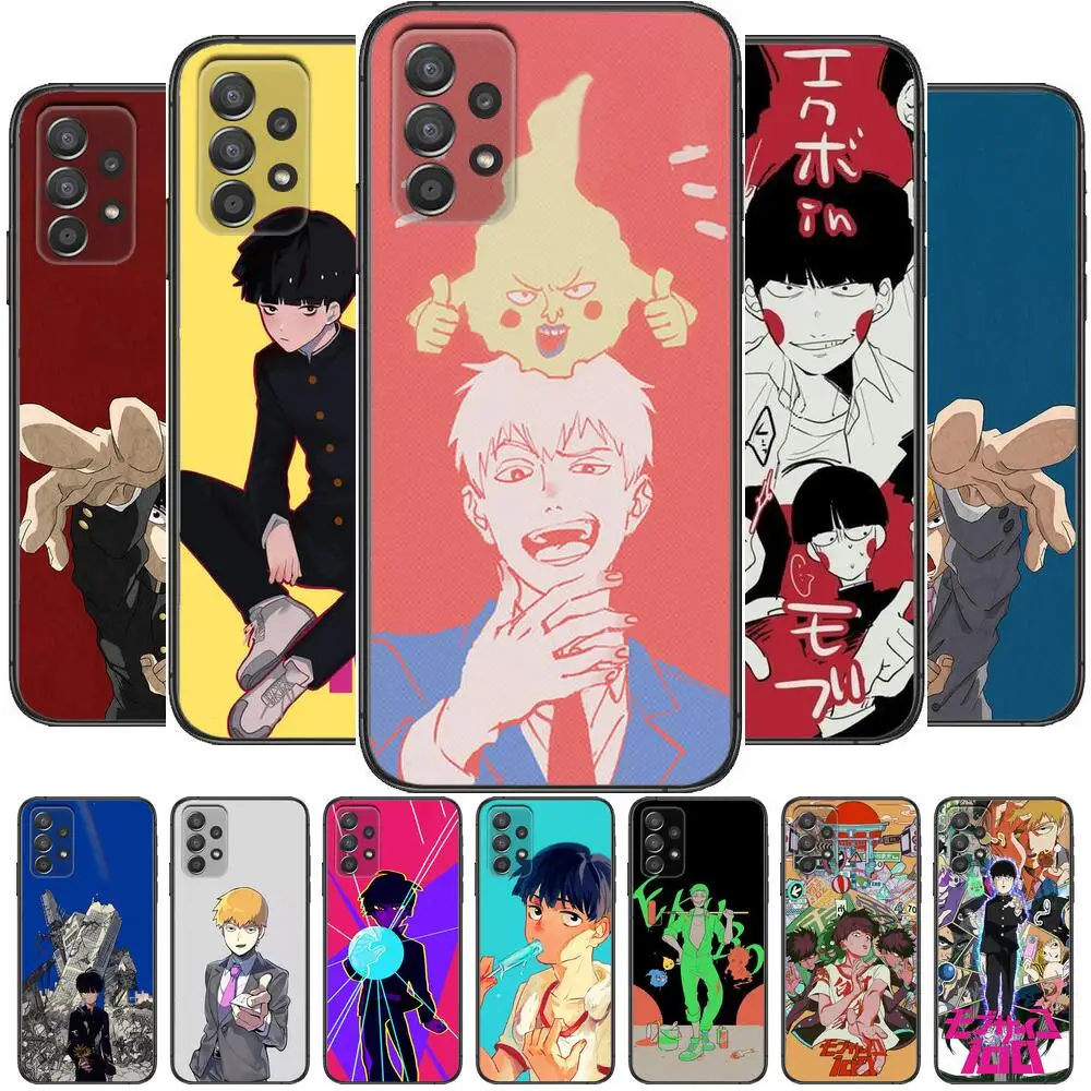 

anime Mob Psycho 100 Phone Case Hull For Samsung Galaxy A70 A50 A51 A71 A52 A40 A30 A31 A90 A20E 5G S Black Shell Art Cell Cove