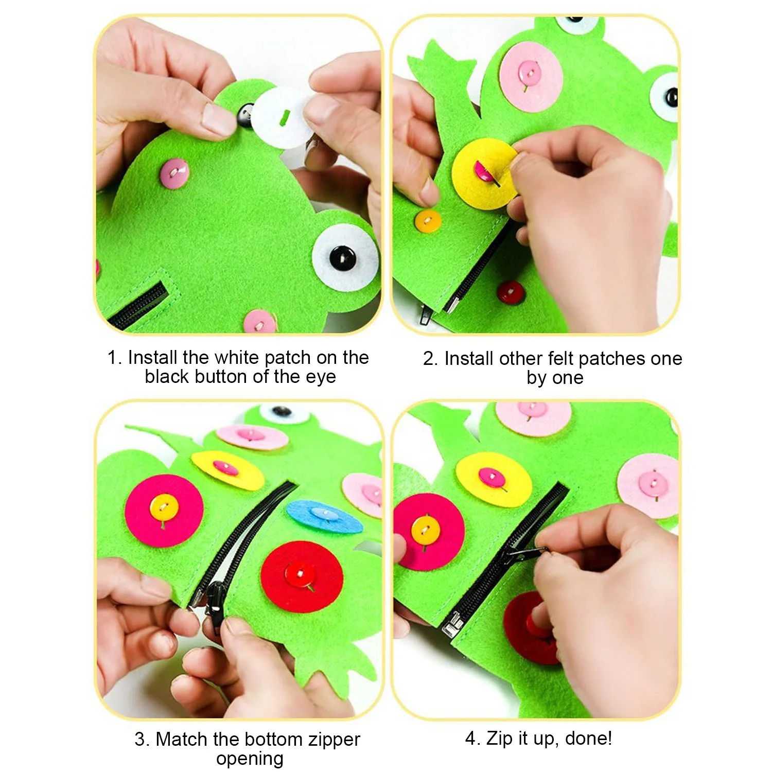 Детская ткань Монтессори с мультяшными животными сделай сам обучение одеванию