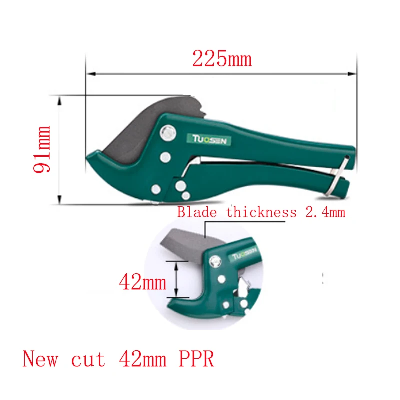 New cut 42mm PPR TUOSEN 42 мм/63 мм нож режущий трещотка водопроводная труба пластиковые трубки шланг резак PE ПВХ водопровод инструмент PPR Алюминиевые ножницы - Цвет: New cut 42mm PPR