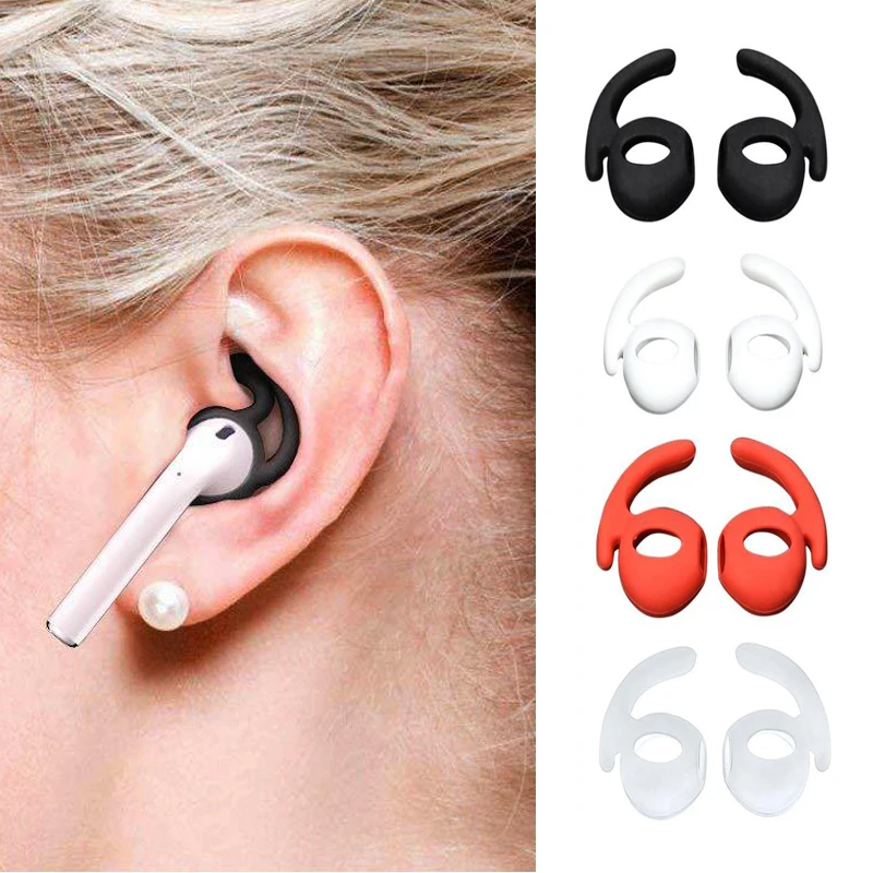

2 Pair Soft Silicone Protective Earhooks For AirPods Anti-slip Ear Hook Earphone Holders Cover Case for AirPods Ear Buds Headset
