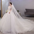Роскошное кружевное платье Dioflyusa с бисером, свадебное платье, 2021, платье с вырезом лодочкой, платья невесты, романтичные элегантные свадебные платья