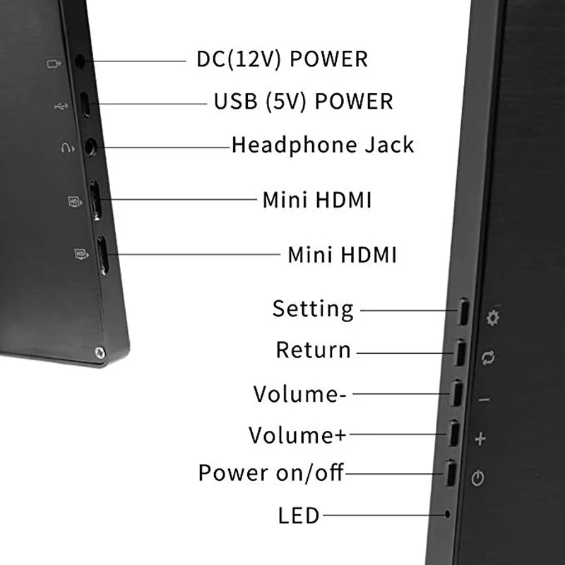 Портативный hdmi монитор 13 3 дюйма 2k ПК ЖК экран ips дисплей 15 6 игровой компьютер для