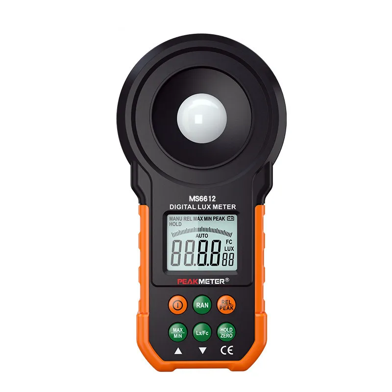 

Digital MS6612 Digital Lux Light Meter Lumenmeter Lux/FC Meters Luminometer With Auto Manual Range 0-200000 Lux/0-20000FC