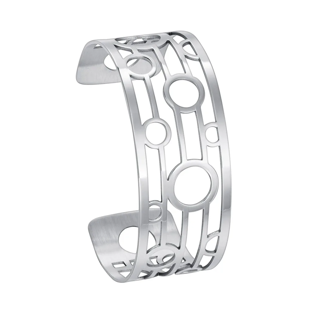 25MM SILVER Legenstar, Цветочные браслеты и браслеты для женщин, нержавеющая сталь, жоржет, кожа, сделай сам, Bijoux Manchette Femme, браслет Pulseiras - Окраска металла: 25MM SILVER