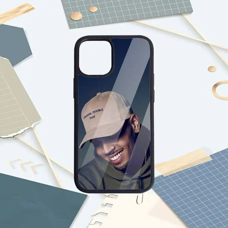 

chris brown famous singer Phone Case PC for iPhone 11 12 pro XS MAX 8 7 6 6S Plus X 5S SE 2020 XR Luxury brand shell funda