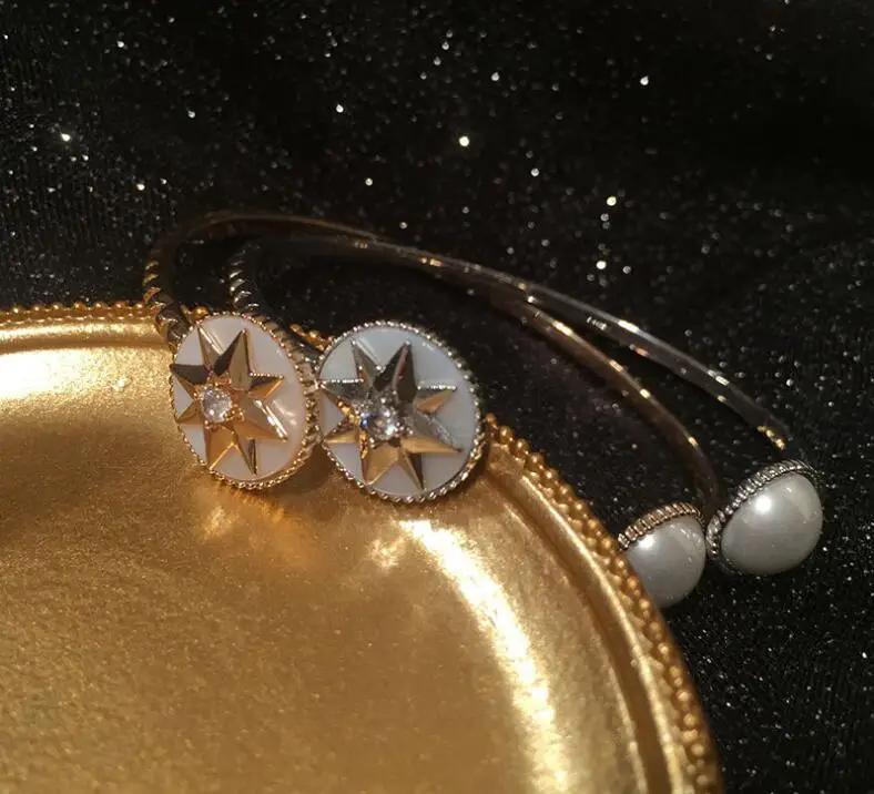 Fashion anise star disc open bracelet rhinestone creative temperament chic accessories