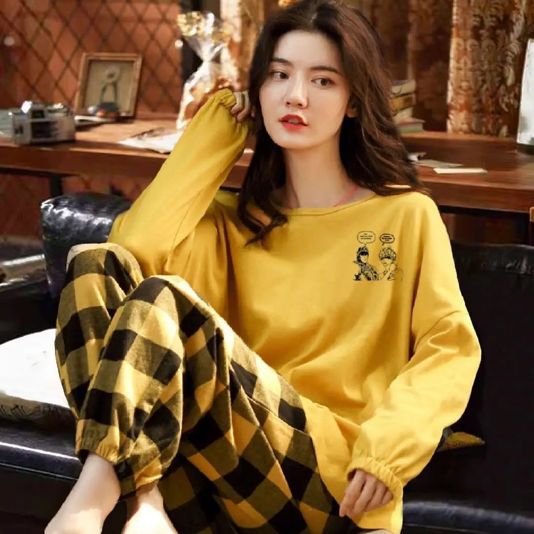 

Han edition girl student leisure loose 2020 new pajamas women age season household to take up two suits